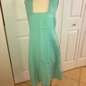 Linen sea green sundress
